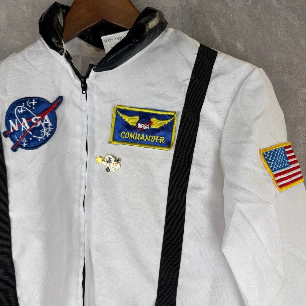 Underwraps Kids NASA Astronaut Commander Flight Jacket Costume White Size Medium